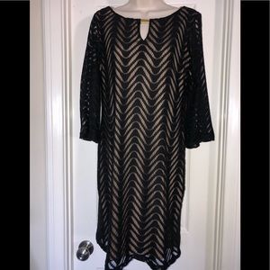 Emma & Michele Black lace dress w/gold lining